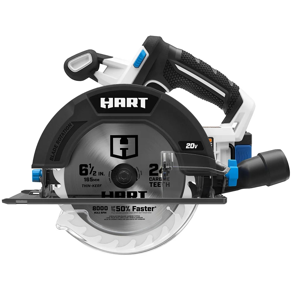 HART 20-Volt 6 1/2-Inch Cordless Circular Saw Kit (1) 20-Volt 4.0Ah Lithium-Ion Battery