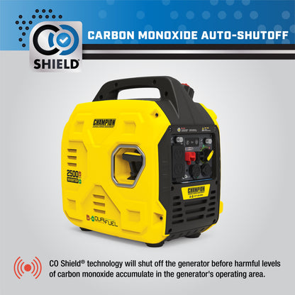 Champion Power Equipment 2500-Watt Ultralight Portable Dual Fuel Inverter Generator with CO Shield