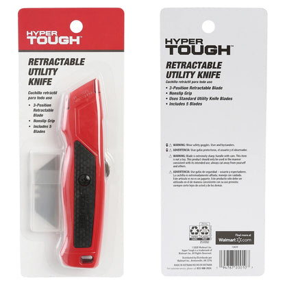 Hyper Tough Retractable Utility Knife with 5 Utility Blades