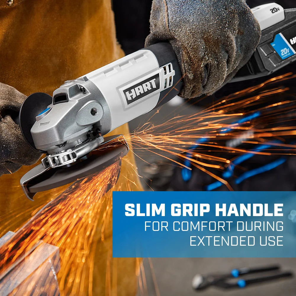 HART 20-Volt Cordless 4 1/2-Inch Angle Grinder (Battery Not Included)
