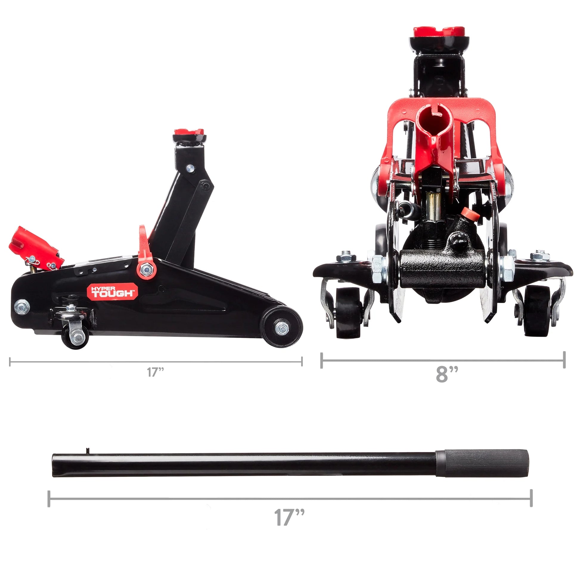Hyper Tough T82011W Trolley Jack, 2 Ton Black and Red