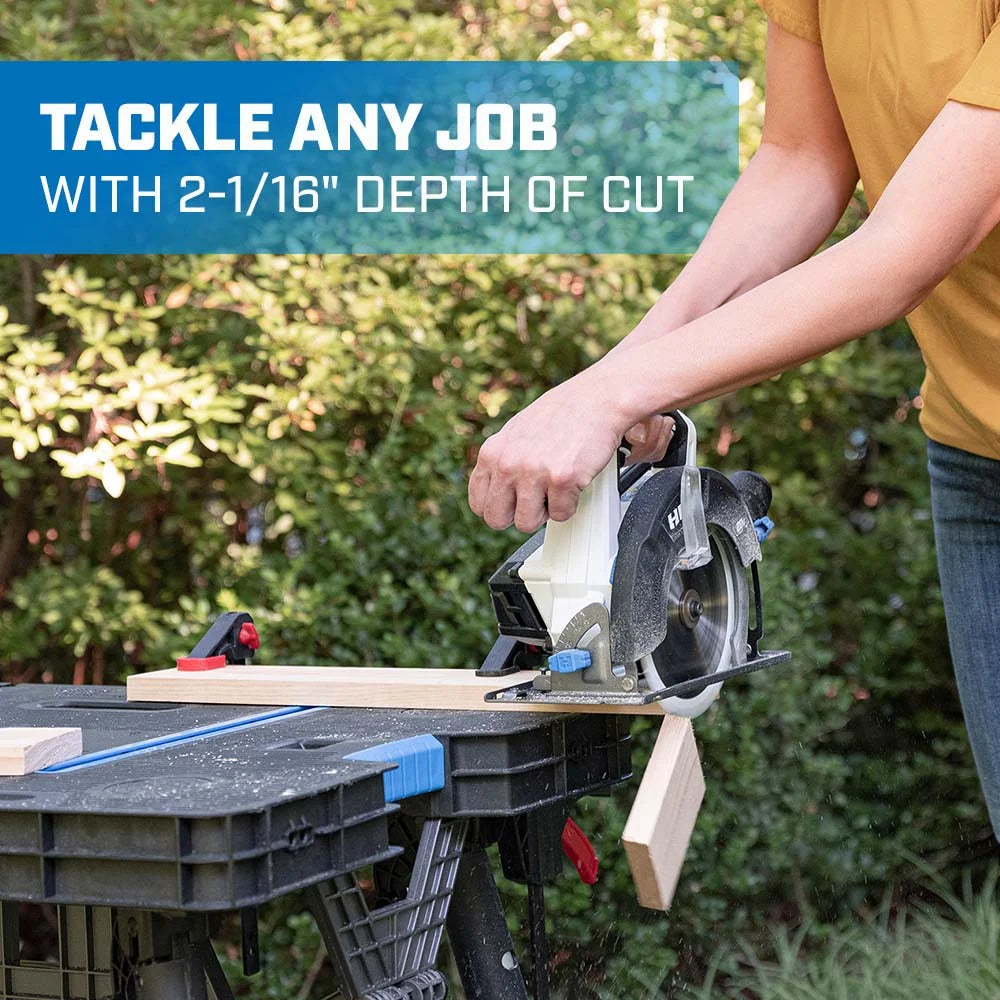 HART 20-Volt 6 1/2-Inch Cordless Circular Saw Kit (1) 20-Volt 4.0Ah Lithium-Ion Battery