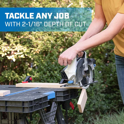 HART 20-Volt 6 1/2-Inch Cordless Circular Saw Kit (1) 20-Volt 4.0Ah Lithium-Ion Battery