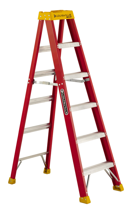 Louisville Ladder 6 Ft. Fiberglass Step Ladder with Molded Top, Type Ia, 300 Lbs. Load Capacity, L-3016-06