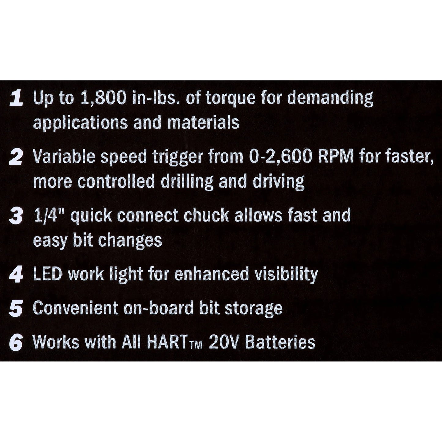 HART 20-Volt Cordless 1/4" Hex Chuck Impact Driver Kit, (2) 1.5Ah Lithium-Ion Batteries, Gen 2