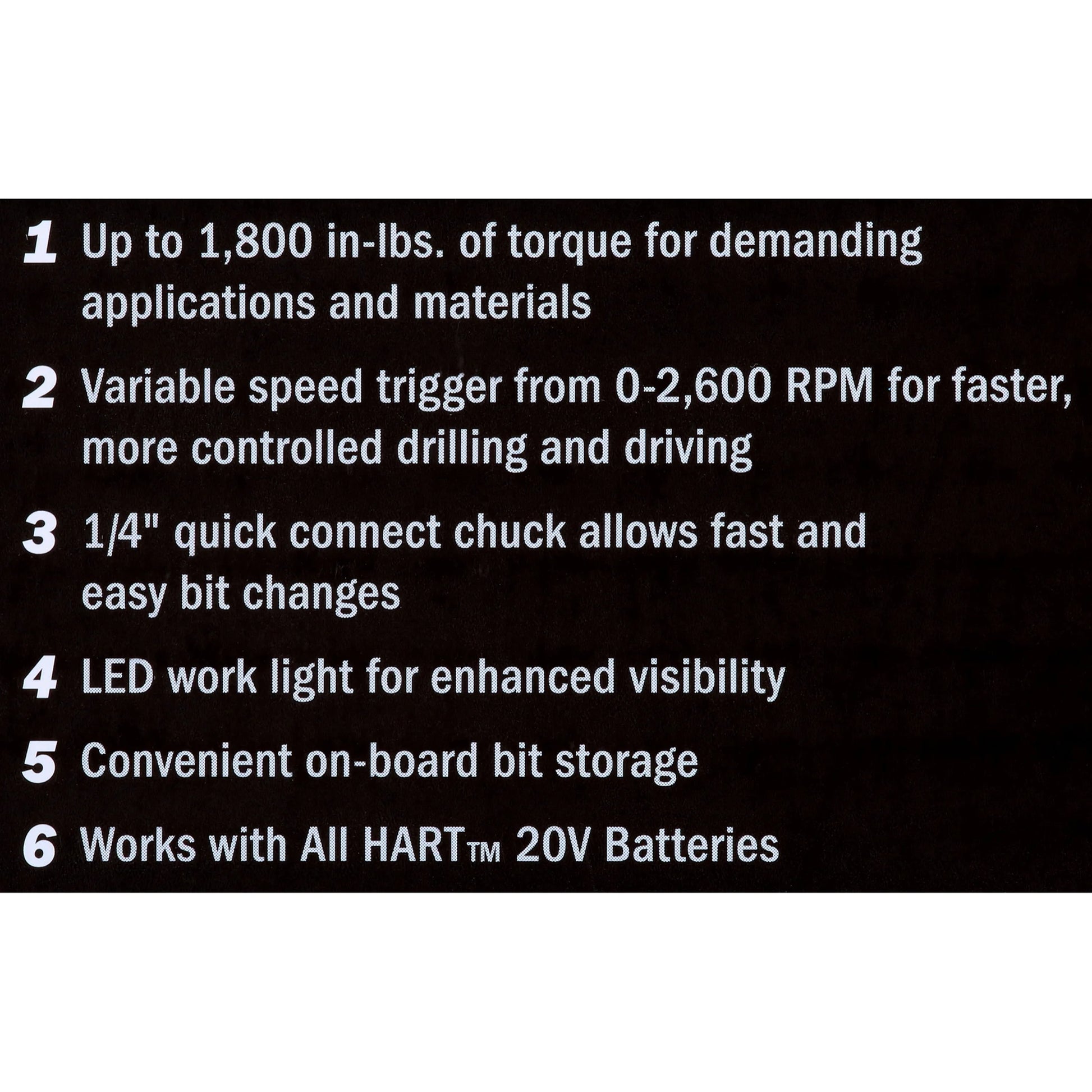 HART 20-Volt Cordless 1/4" Hex Chuck Impact Driver Kit, (2) 1.5Ah Lithium-Ion Batteries, Gen 2