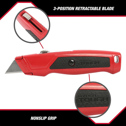 Hyper Tough Retractable Utility Knife with 5 Utility Blades