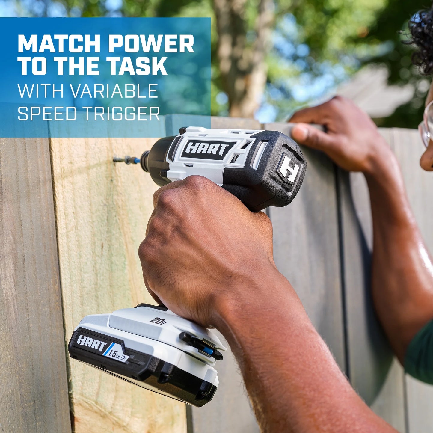HART 20-Volt Cordless 1/4" Hex Chuck Impact Driver Kit, (2) 1.5Ah Lithium-Ion Batteries, Gen 2