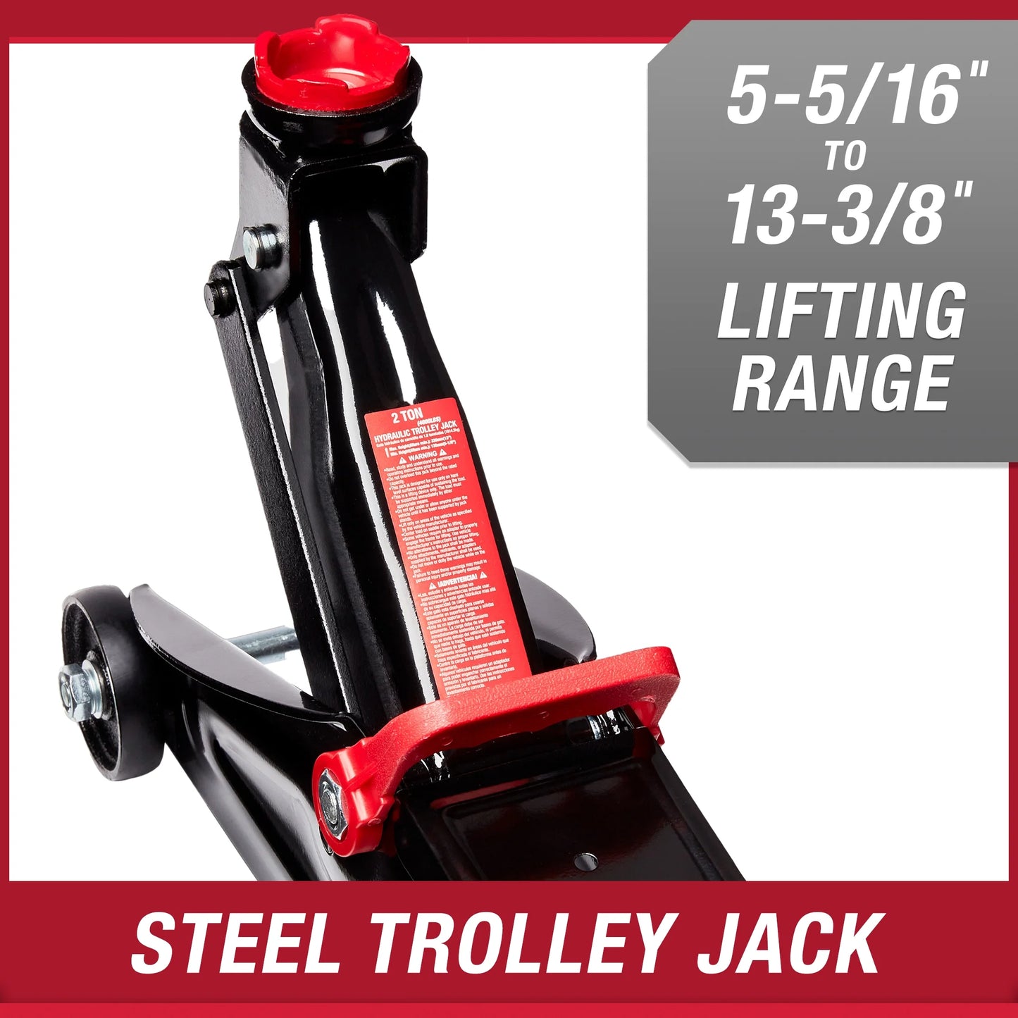 Hyper Tough T82011W Trolley Jack, 2 Ton Black and Red