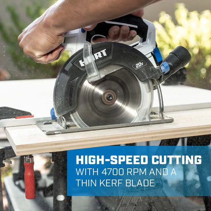HART 20-Volt 6 1/2-Inch Cordless Circular Saw Kit (1) 20-Volt 4.0Ah Lithium-Ion Battery