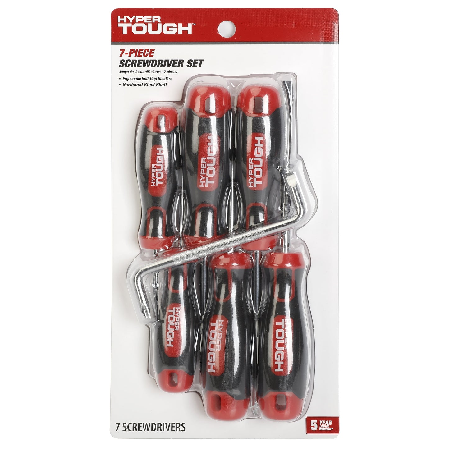 Hyper Tough Heavy-Duty 7-Piece Full Size Steel Philip and Slotted Screwdriver Set